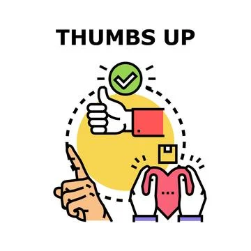 Hand giving thumbs up for approval or support Stock Illustration