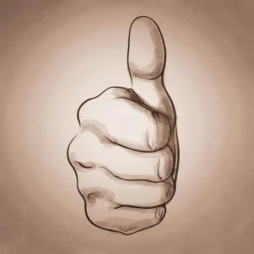 Hand giving a thumbs up Stock Illustration