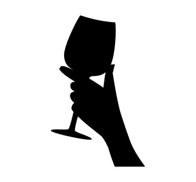 Hand with a glass Stock Illustration