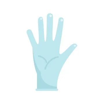 Hand glove icon flat vector. Medical latex Stock Illustration