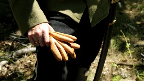 Hand with gloves Stock Footage 77664648