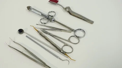 Hand in the gloves taking from the table a system for anaesthesia. Stock Footage 83620583