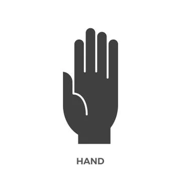 Hand Glyph Vector Icon. Stock Illustration