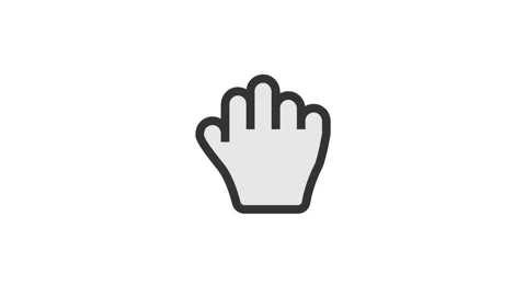 Hand Grab Cursor animated icon on white ... | Stock Video | Pond5