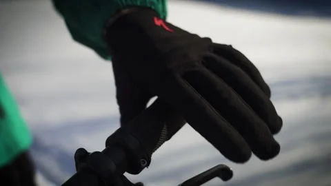 Hand Grabbing Handlebar Close-Up Stock Footage 243119079