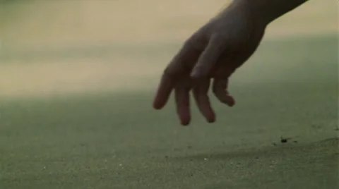 Hand Grabs Dry Sand Stock Footage 45890701