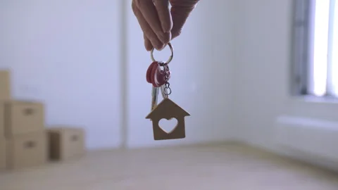 The Hand Grasping the Keys in the Empty Space. Stock Footage 313679293