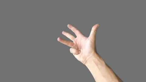 Hand on gray background, finger counting Stock Footage 280363266