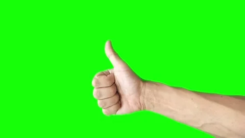 A hand on a green background shows that everything is fine and good Stock Footage 280436383