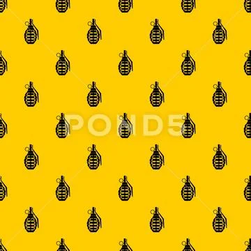 Hand grenade, bomb explosion pattern vector Stock Illustration