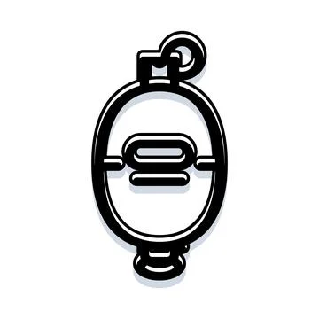 Hand grenade bomb warning danger sticker icon Stock Illustration