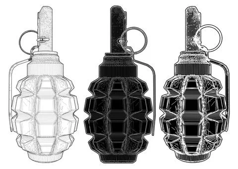 Hand Grenade Bomba Vector. Stock Illustration