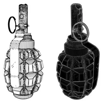 Hand Grenade Bomba Vector. 스톡 일러스트