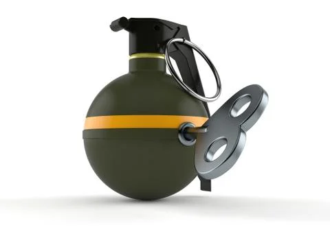Hand grenade with clockwork key Stock-Illustration