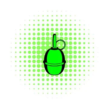 Hand grenade comics icon Stock Illustration