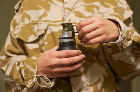 Hand grenade danger Stock Photos