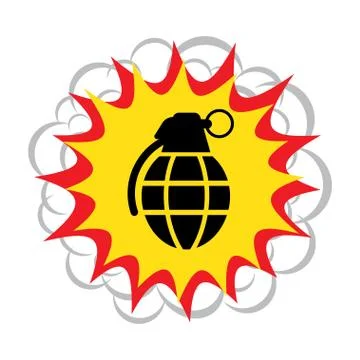 Hand grenade, Explosion Illustrazione stock