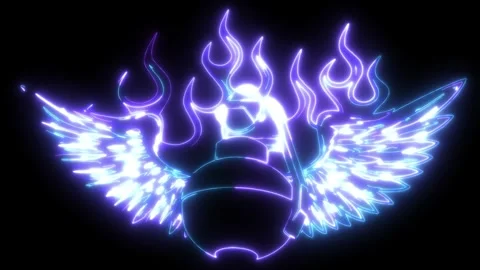 Hand grenade with flames and wings Stock Footage 274559460
