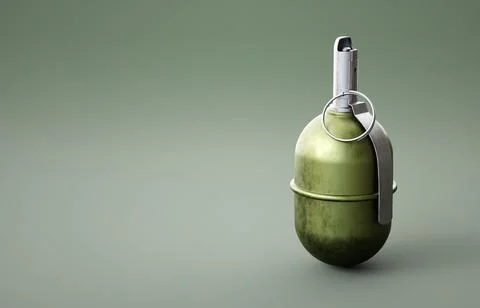 Hand grenade on green background Stock Illustration