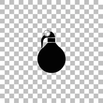 Hand grenade icon flat Stock Illustration