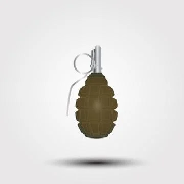 Hand grenade icon. Flat illustration of grenade vector icon for web design Stock Illustration
