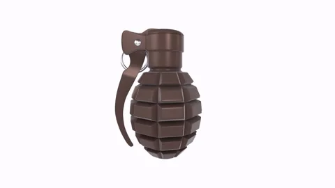 Hand grenade isolated on white background Stock Footage 304211614