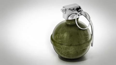 Hand grenade isolated on white background. 3D illustration Stock Illustration