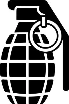 Hand grenade, minimal flat vector illustration イラスト素材