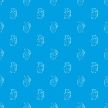 Hand grenade pattern seamless blue Stock Illustration