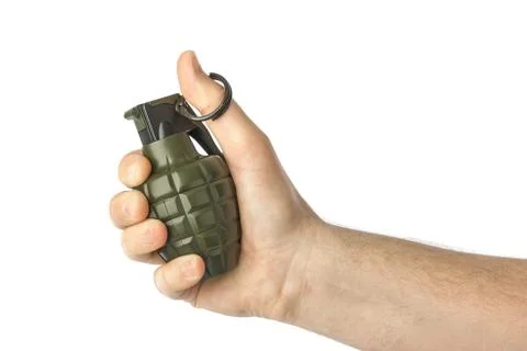 Hand with grenade Foto stock