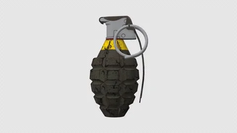 Hand Grenade Rotating With Alpha Channel Stock Footage 259007183