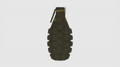 Hand Grenade Rotating With Alpha Channel Stock Footage 259007255