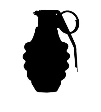 Hand Grenade Silhouette Stock Illustration