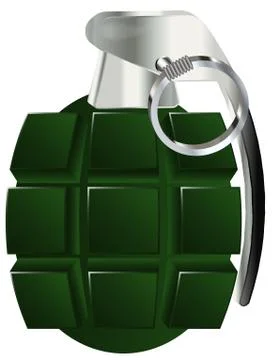 Hand grenade vector illustration isolated on white background Illustrazione stock