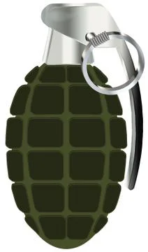 Hand grenade vector illustration isolated on white background Stock Illustration