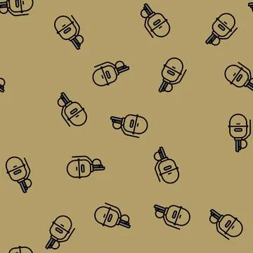 Hand grenade weapon war vector seamless pattern Stock Illustration
