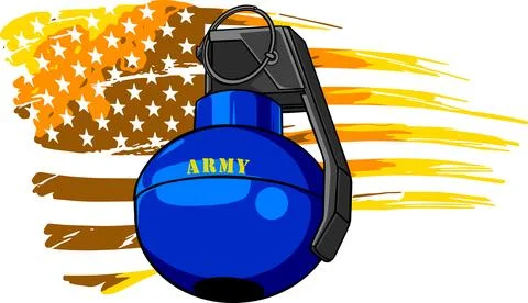 Hand grenade on white background, isolated, vector illustration design. digital Stock Illustration