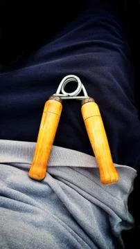 Hand grip exercises for forearm development Stock Photos