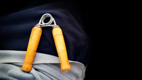 Hand grip exercises for forearm development Stock Photos