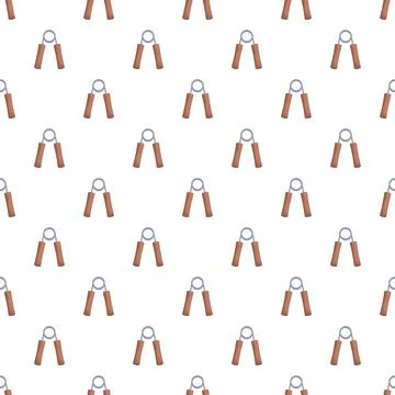 Hand gripper training tool seamless pattern design Stock Illustration