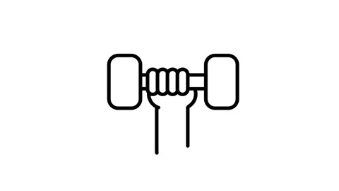 Hand Gripping Dumbbell Icon Stock Footage 340305684