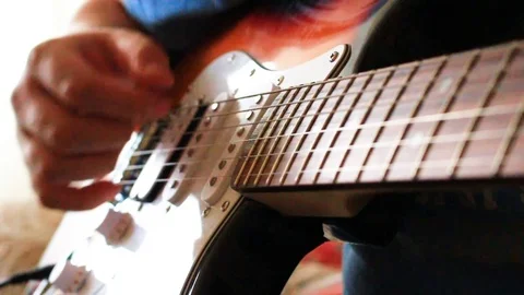 Hand with guitar close-up Stock Footage 90867498