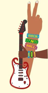 Hand up guitar vector art Stock Illustration