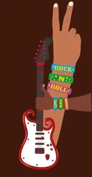 Hand up guitar vector art Stock Illustration