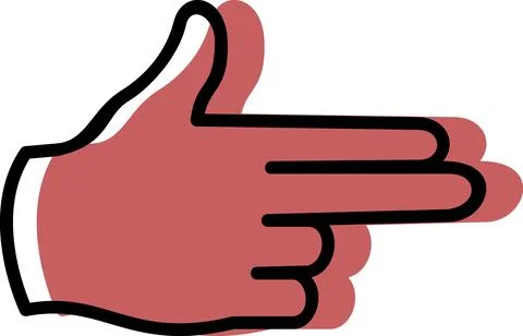 Hand gun gesture sign flat icon Stock Illustration