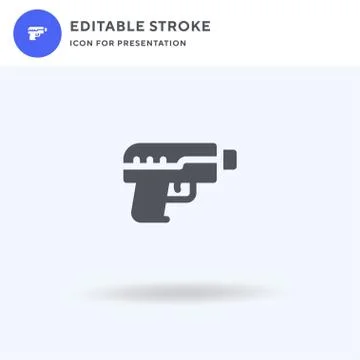 Hand Gun icon vector, filled flat sign, solid pictogram isolated on white, lo Stock Illustration