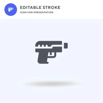 Hand Gun icon vector, filled flat sign, solid pictogram isolated on white, logo Stock Illustration