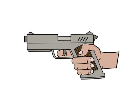 Hand with gun Stock Illustration