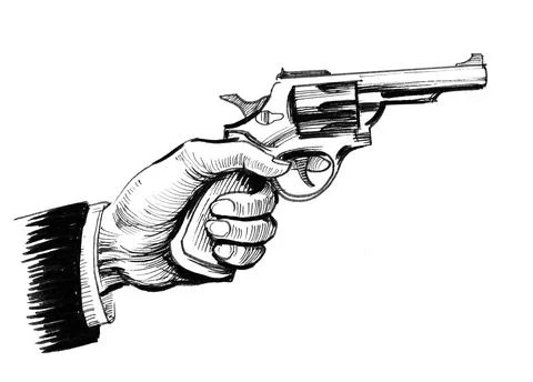 Hand with a gun Stock Illustration