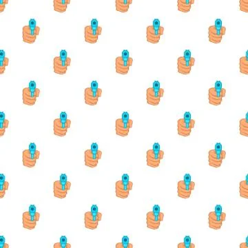 Hand with gun pattern, cartoon style Stock Illustration